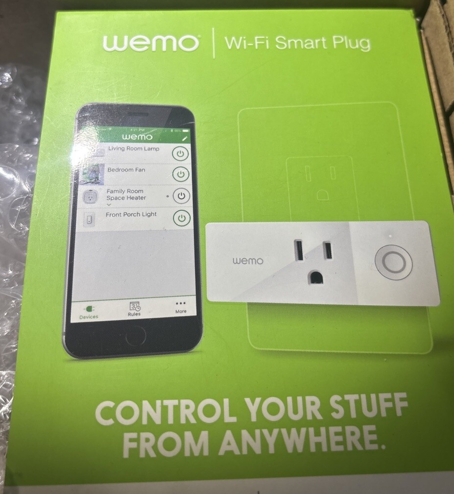 WeMo WiFi Enabled Mini Smart Plug - White (F7C063) Works with Nest Alexa Google