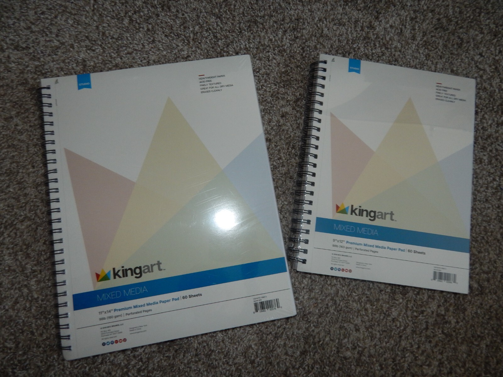 Lot of 2 NEW Kingart Premium Mixed Media Paper Pads- Sealed in Package