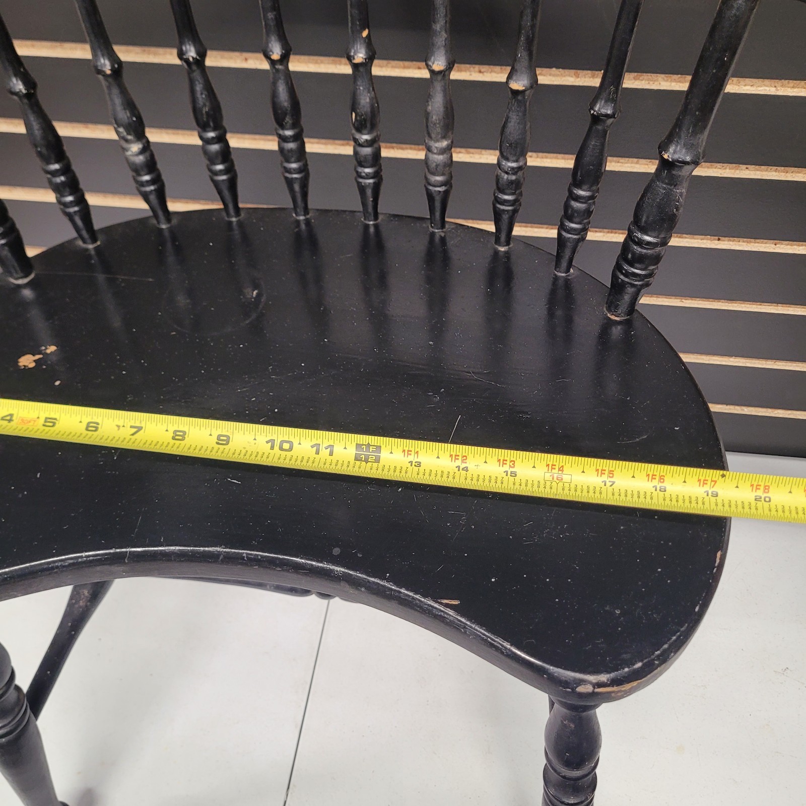 Vintage Lowback Windsor Chair Painted Black American Made Solid