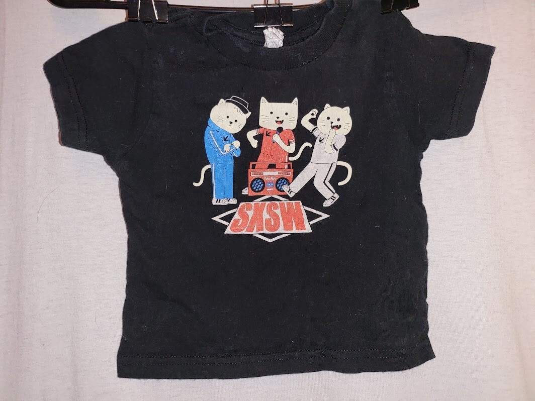 *OFFICIAL* SXSW Beastie Cats Robo Roku Black Shirt Size 2 Hip Hop Festival