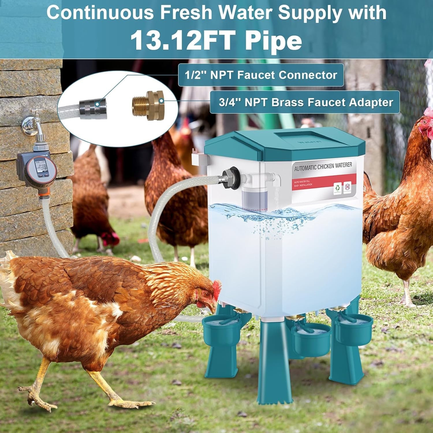 Automatic Chicken Waterer Large Chicken Waterer System Pou
