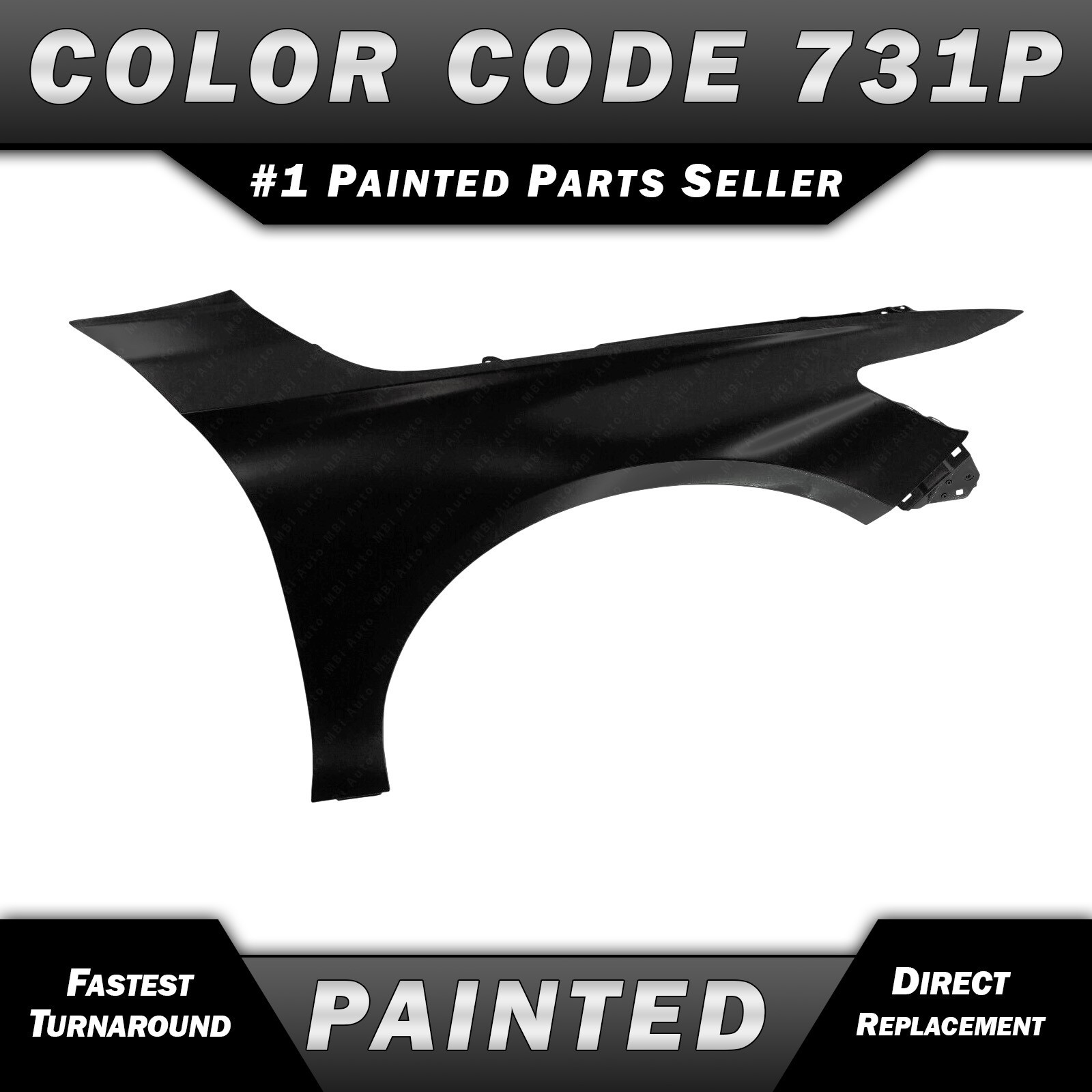 NEW Painted To Match *NH731P Black* Front RH Fender for 2018-2022 Honda Accord