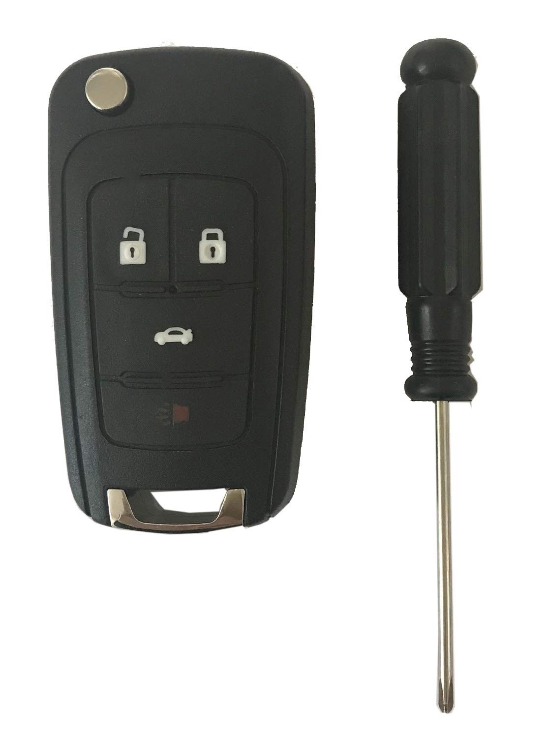 4 Buttons Car Key Fob Cover Case Shell fit for Chevrolet Chevy s, Black