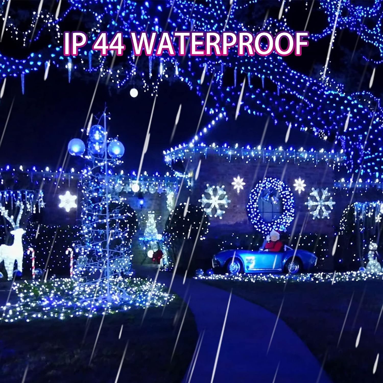 2 Pack Solar String Lights Outdoor, Total 80FT 240LED Solar Powered Waterproo...