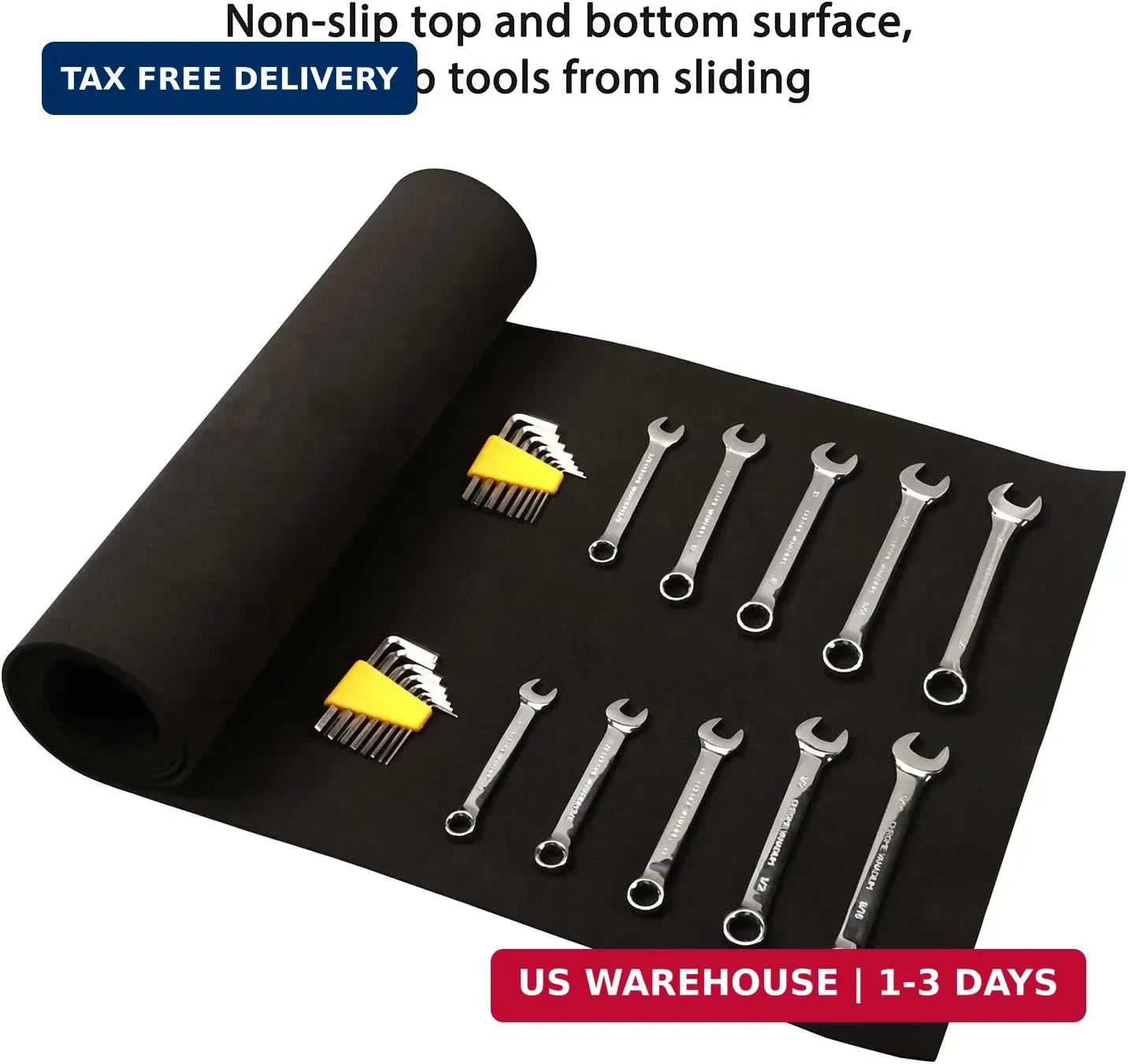 Tool Box Liner Drawer Liners Non Slip Padded Shelf Foam Rubber Roll Mat 16 New