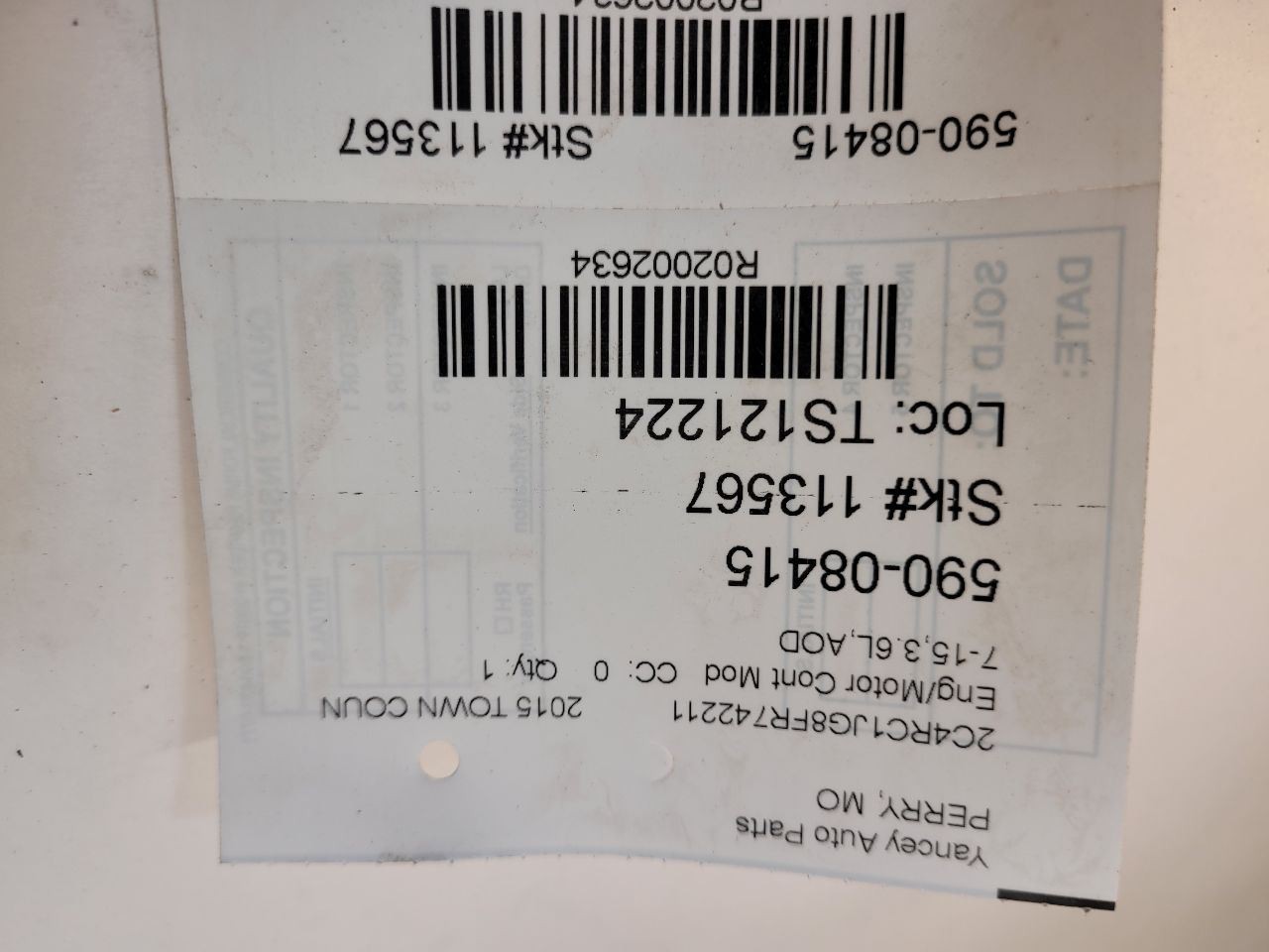 2015 DODGE CARAVAN Engine ECM Electronic Control Module 3.6L 5150876AD