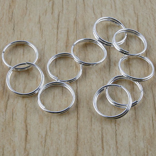 100pcs Silver -tone 10mm Jewelry spring Rings h2916