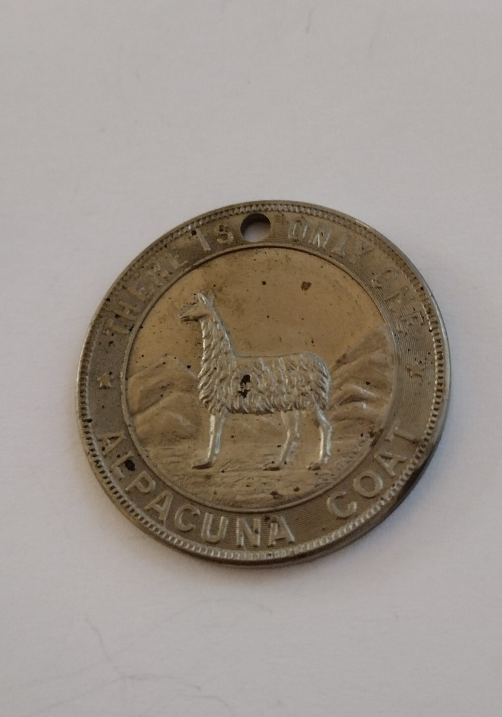 Alpacuna Coat Advertising Silvertone Token