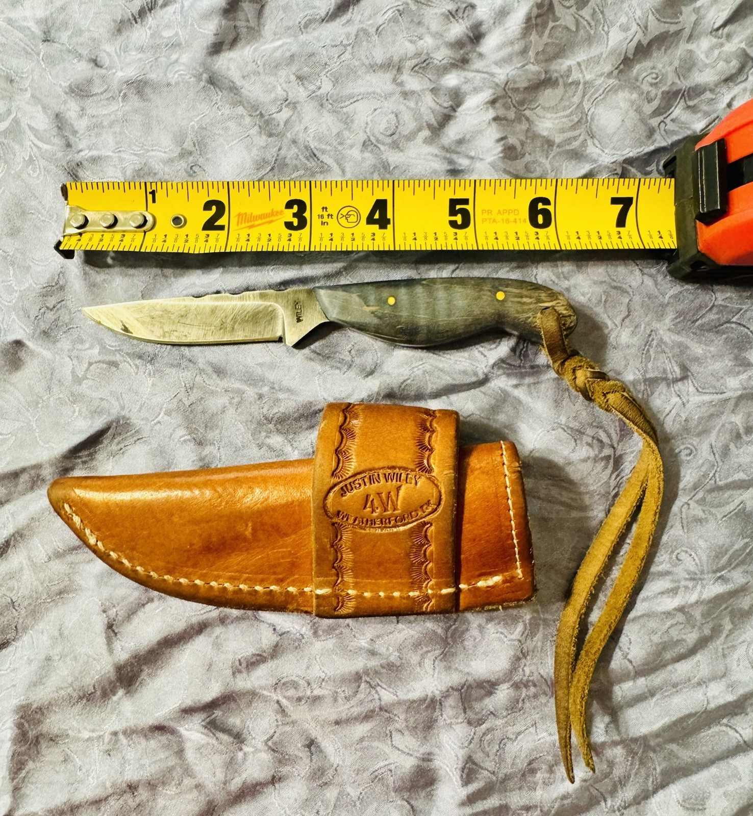 Justin Wiley Fixed Blade, Wood, Sheath/Lanyard