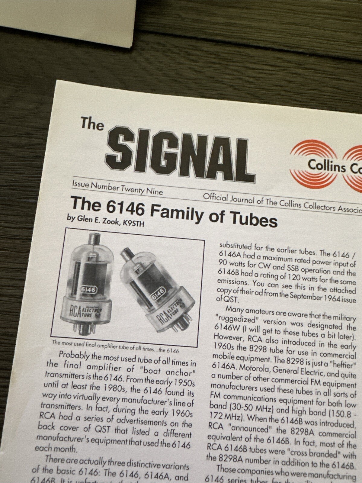COLLINS RADIO Signal quarterly collectors newsletter #29 2003 Vacuum Tube 6146