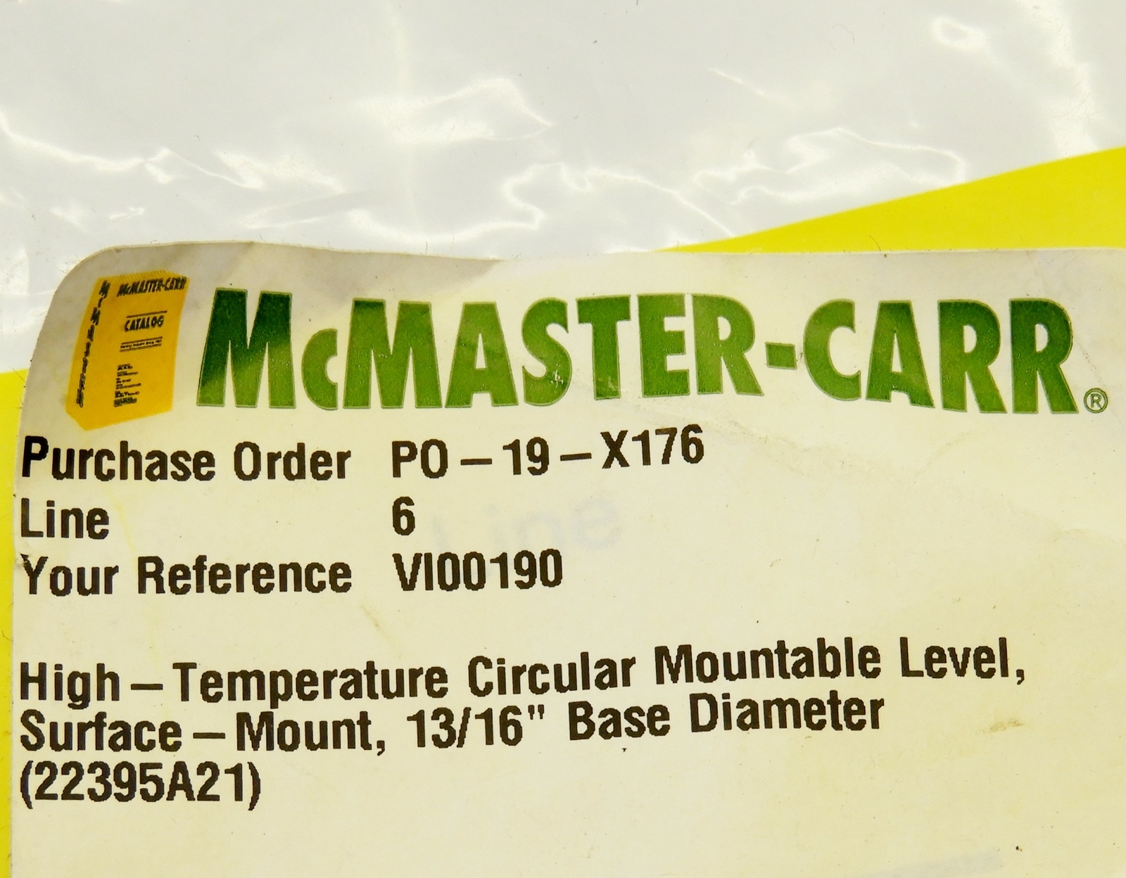 Circular Surface-Mount High-Temperature Mountable Level 13/16" x 9/16", Alum / G