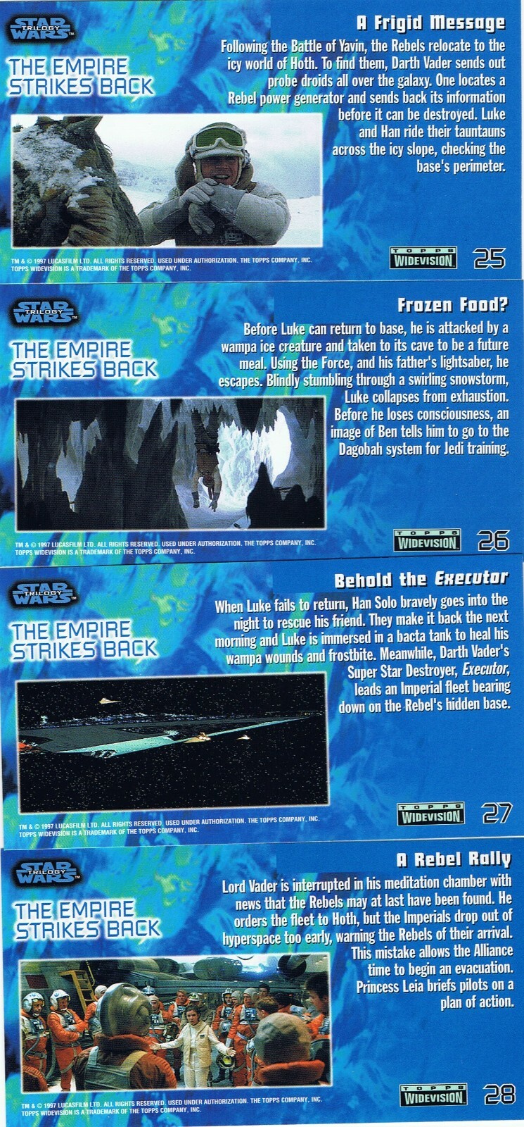 Star Wars Trilogy Topps 1997. View Singles List $1 Cards + Inserts + Discounts