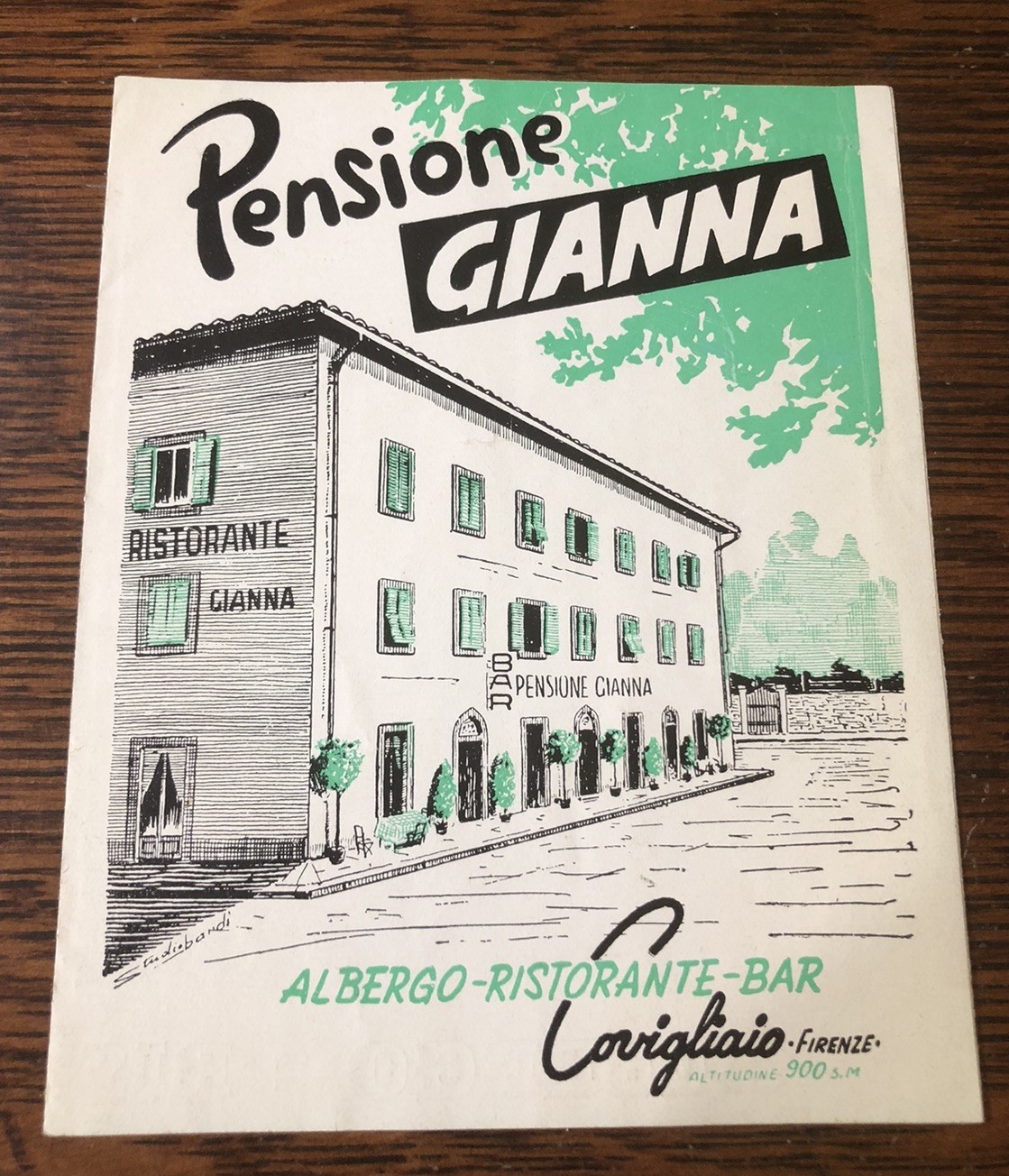 Vintage Pensione Gianna Hotel, Restaurant, Bar Covigliaio Italy Foldout Brochure