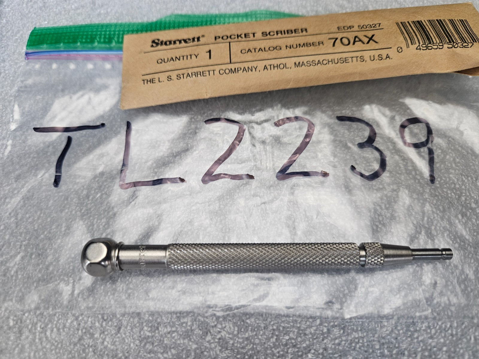 STARRETT #70AX POCKET SCRIBER 2-3/8" POINT LENGTH 1/4" HANDLE DIAMETER CARBIDE
