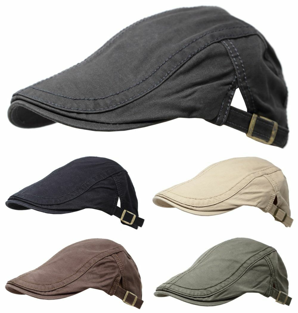 Mens Newsboy Cap Classic Ivy Hat 100% Cotton One Size Fits Most Adjustable HOT