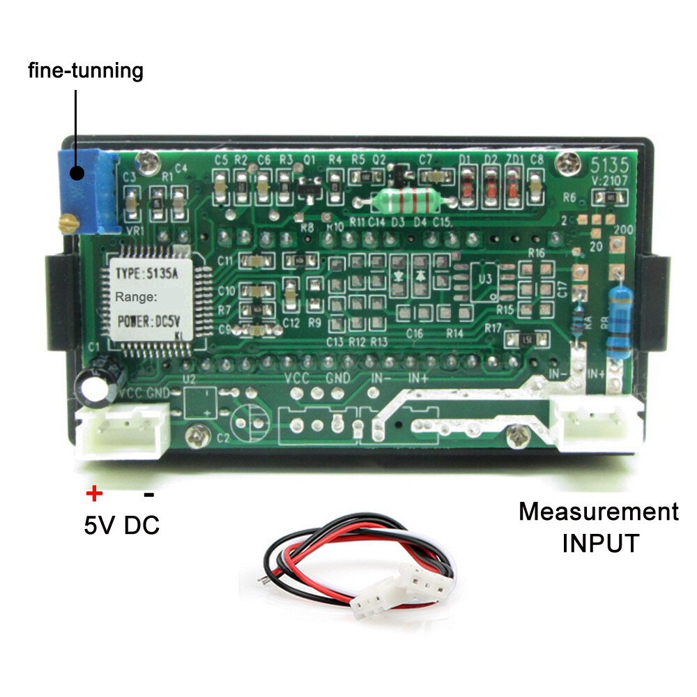 DC 50A Red LED Digital AMP Ammeter Panel Digit Current Meter 0-50A DC + Shunt