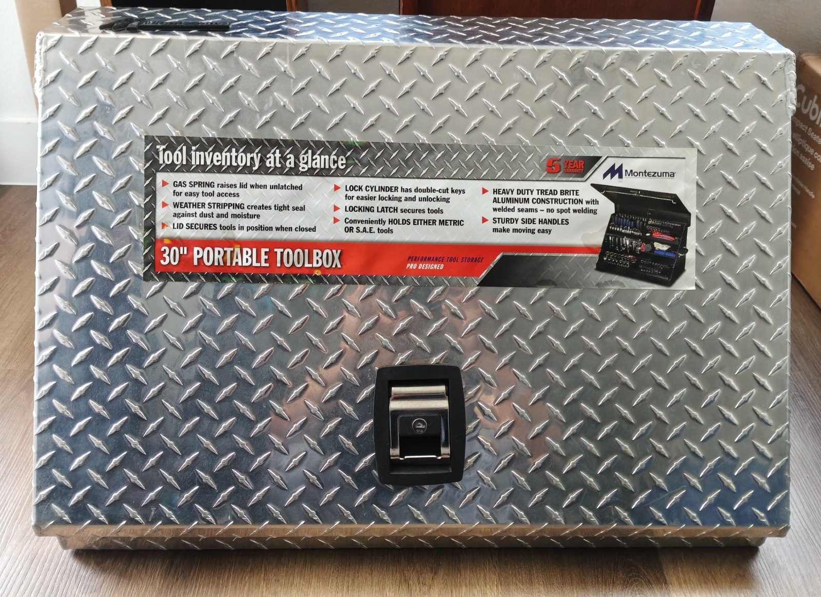 Montezuma ME300AL Tool Box - Silver 30" Portable Toolbox