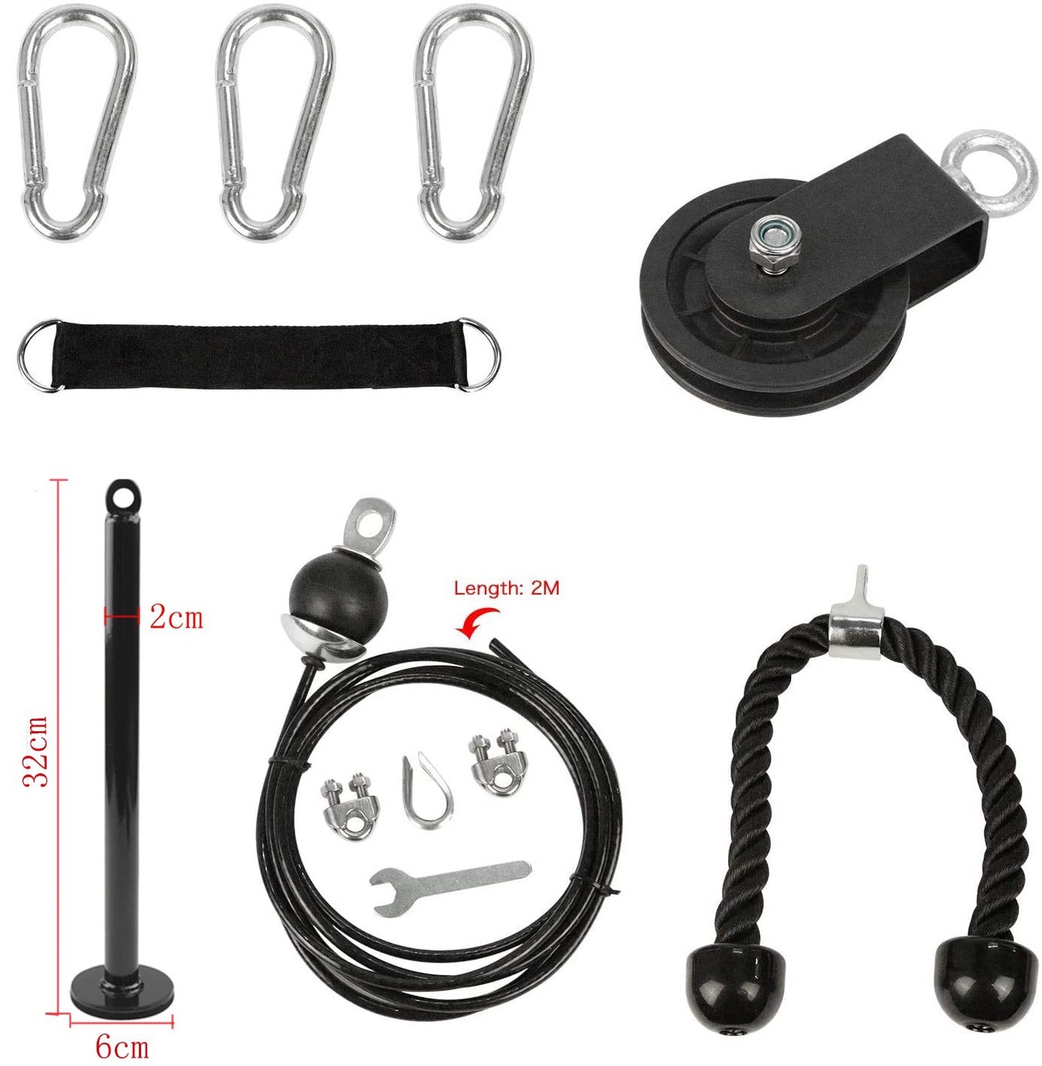 LFJ LAT Pull Down and Lift Weight Pulley System Cable Machine Pulley Attachme...