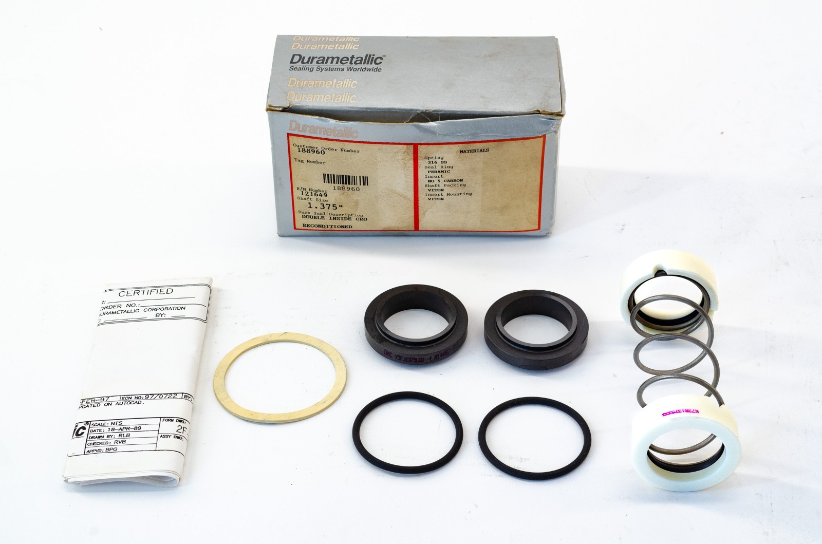 Flowserve 121649 Pump Mechanical Seal 1.375" Shaft