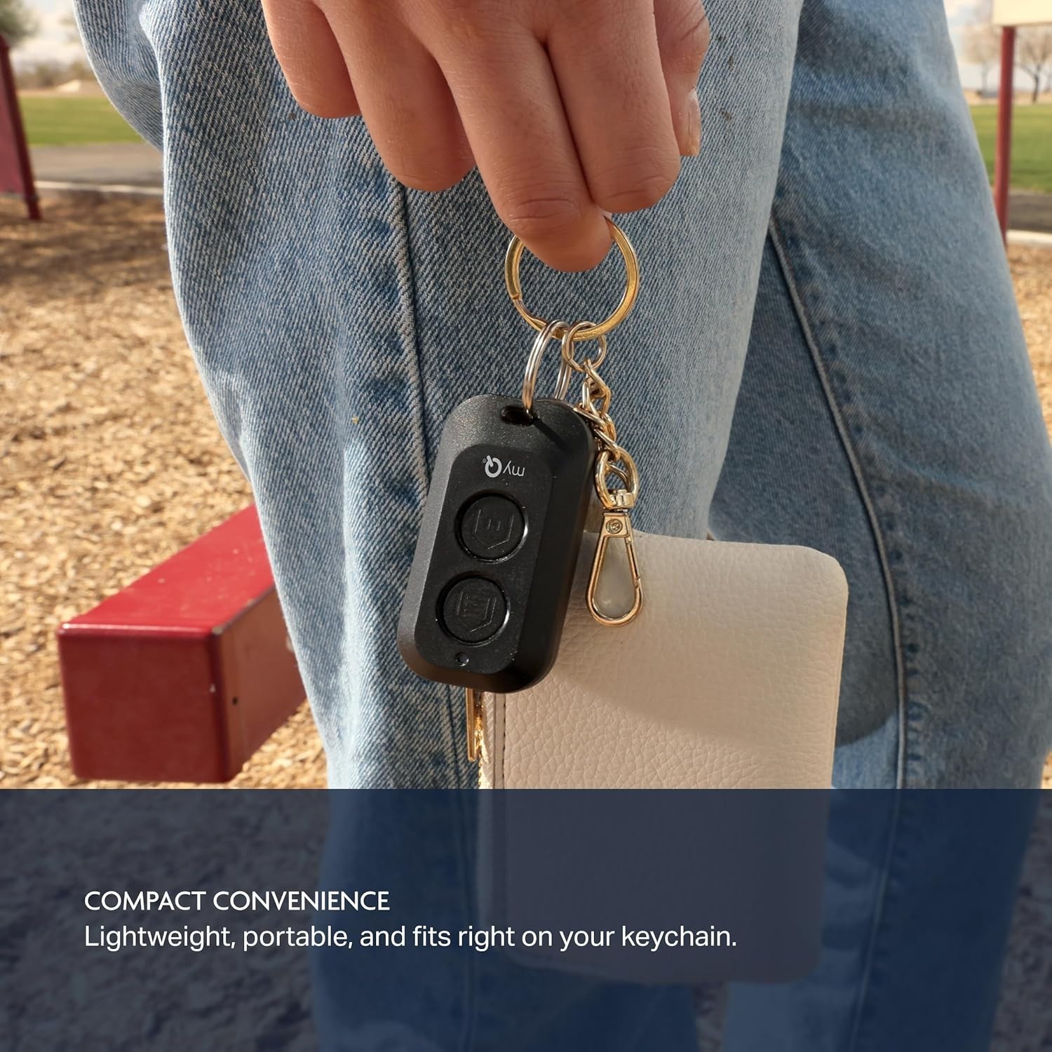 Compact myQ Keychain Garage Door Remote - 1300 ft Range & No Setup Hassle