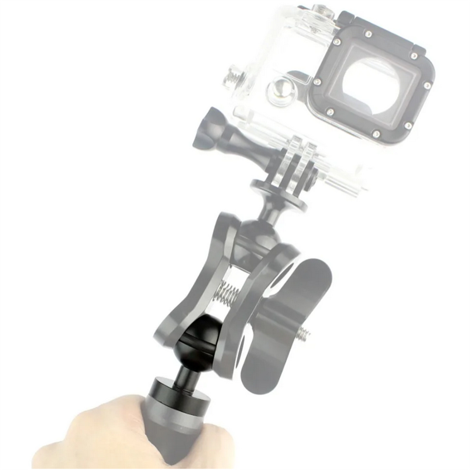Black 1In Ball Adapter For Gopro Action Camera Fill Light Diving Flashlight