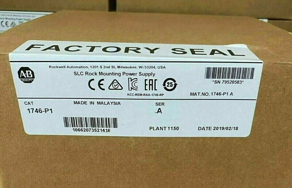 New Factory Sealed Allen-Bradley 1746-P1 SLC 500 Power Supply Rack Module