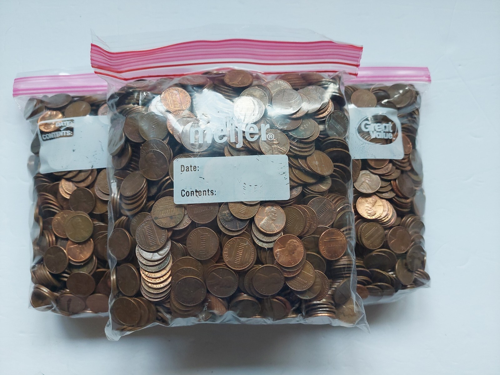 12 pounds of Bulk Circulated USA Copper Pennies. 1959-1982