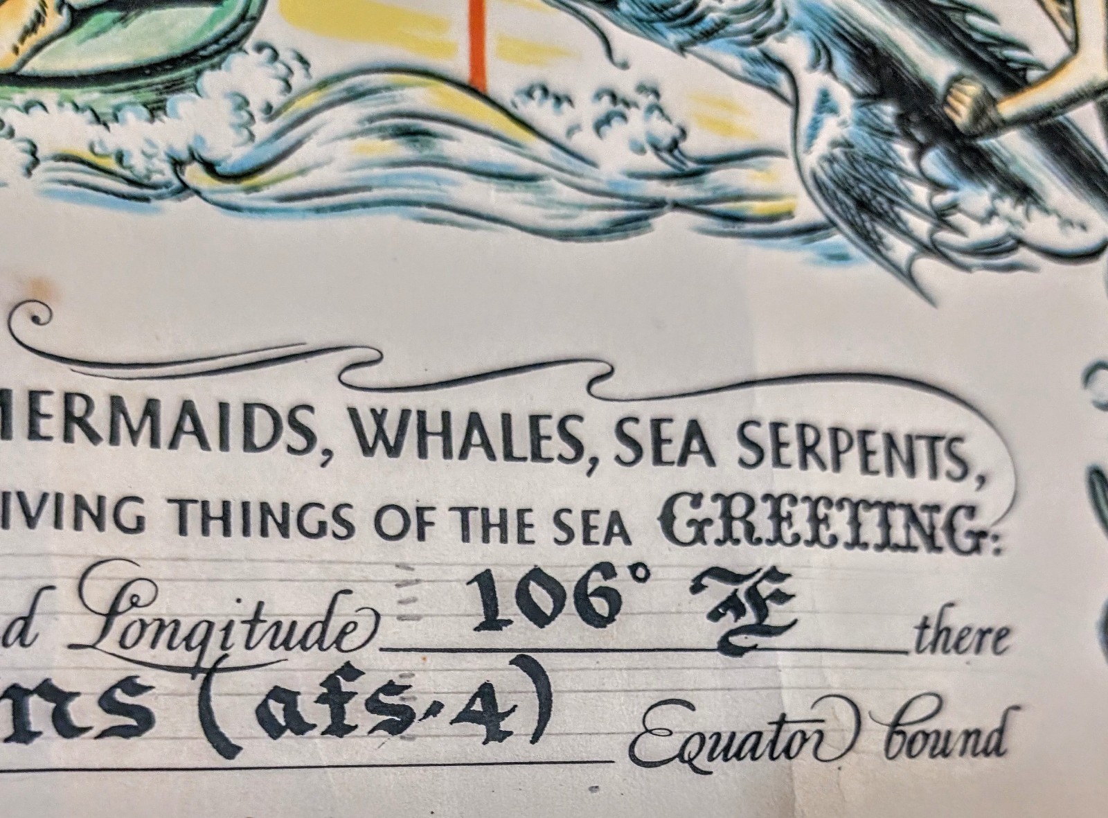 Vintage US Navy Certificate