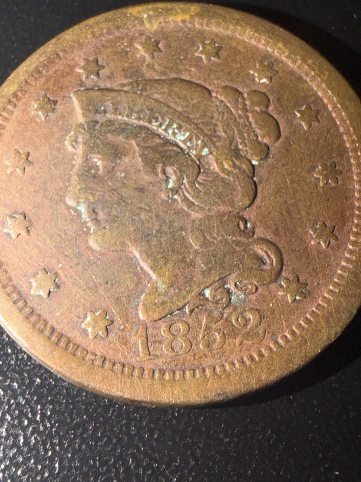 1852 Large Cent VG/F