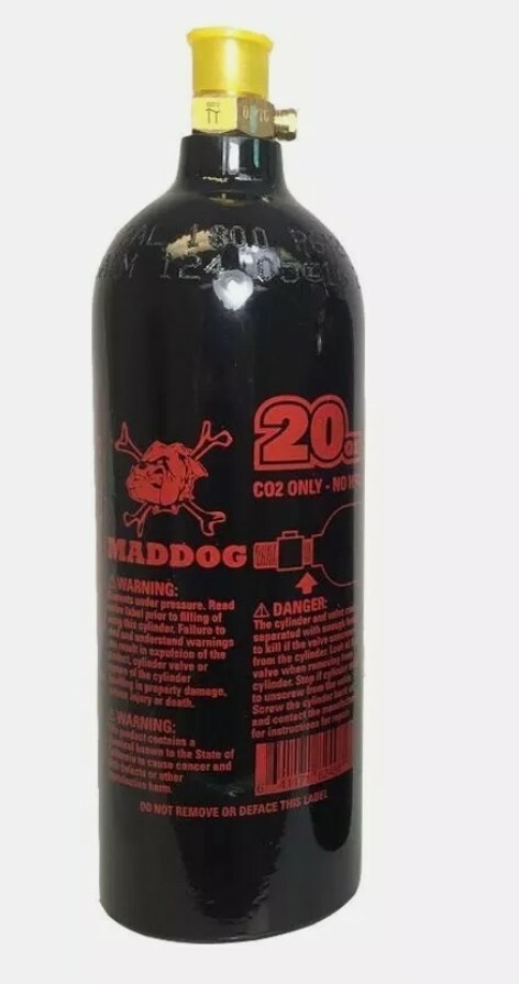 Maddog 20 Oz Refillable Aluminum CO2 Paintball Tank