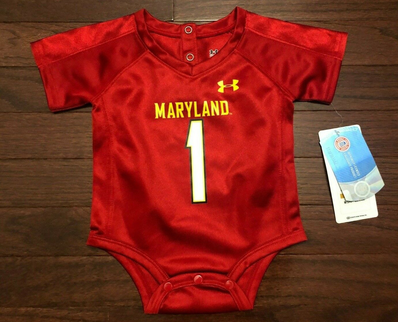 NEW BABY UNIVERSITY OF MARYLAND FOOTBALL JERSEY ONE PIECE 3-6 MONTH TERPS NWT v