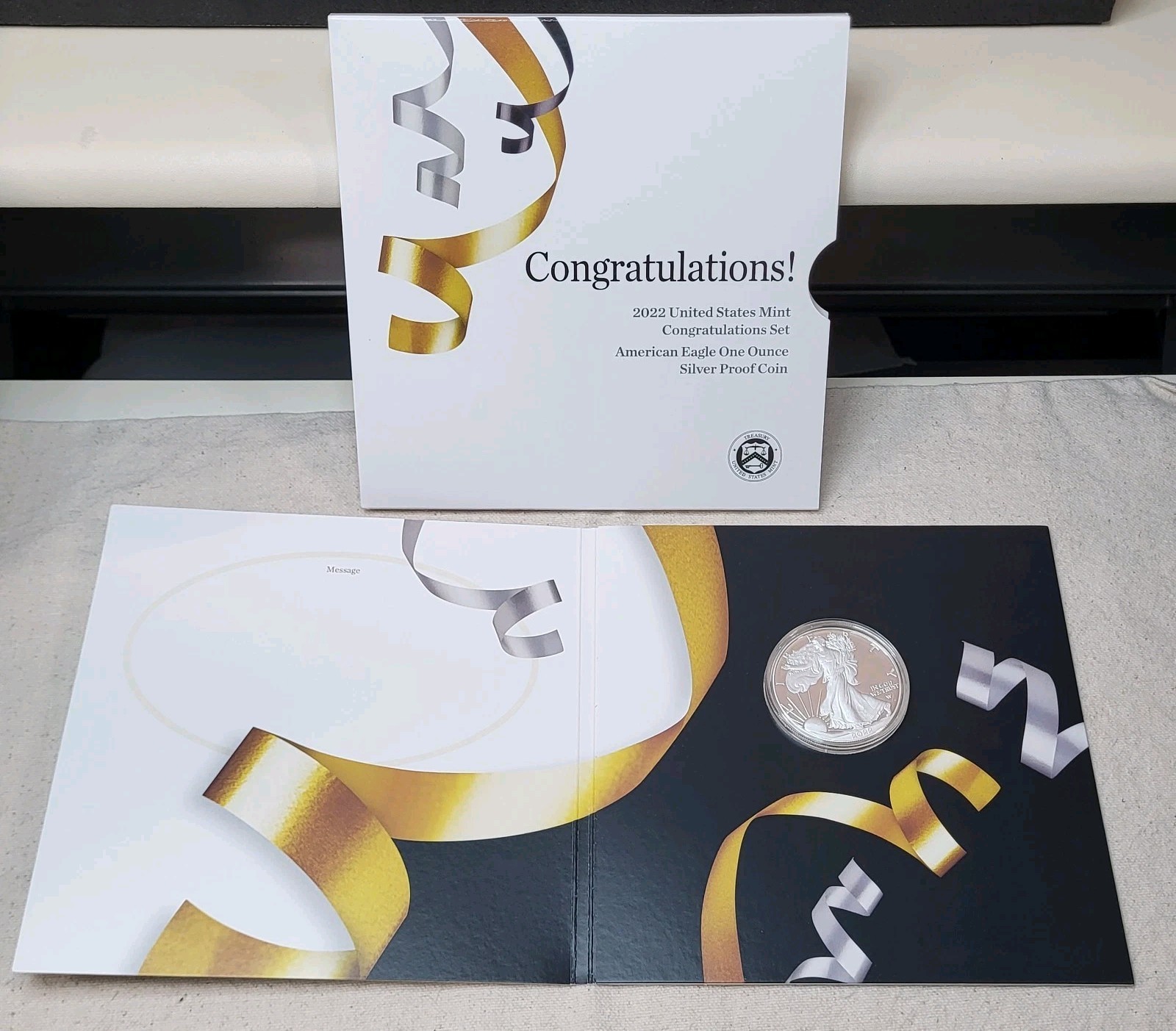 2022-W American Silver Eagle Proof Dollar US Mint $1 Congratulations Set OGP COA
