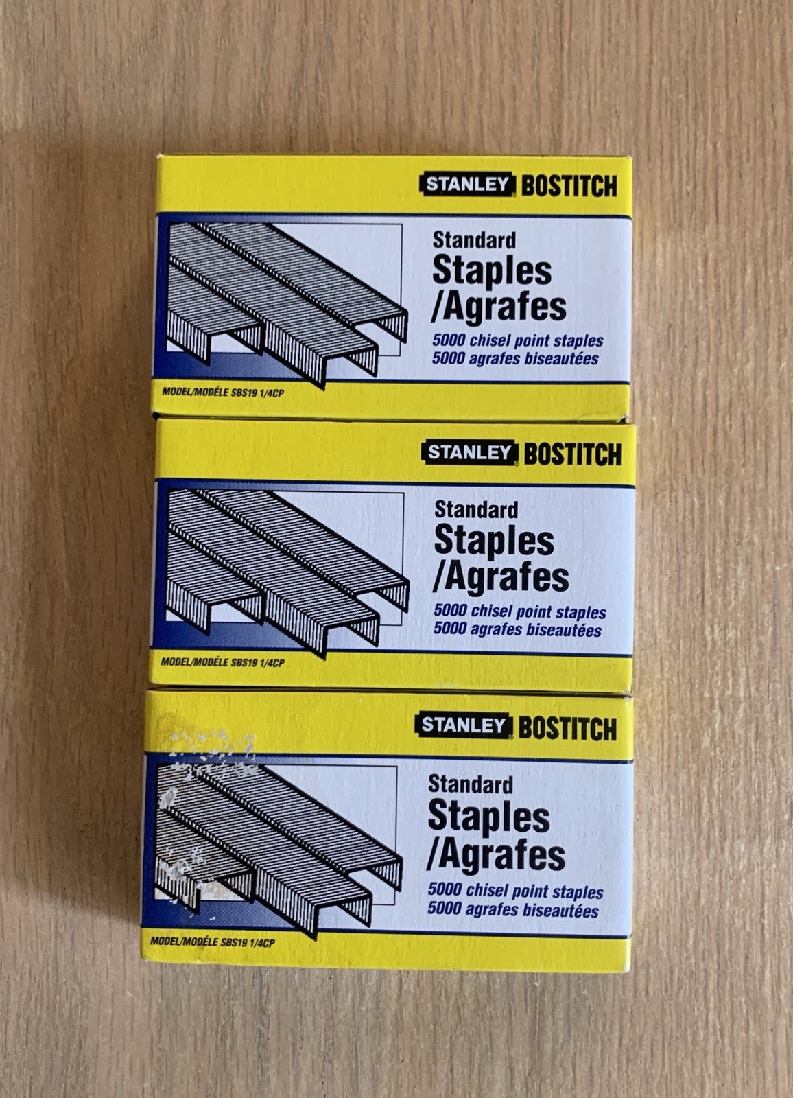Stanley Bostitch Standard Staples Chisel Point Made In USA (3 Boxes)