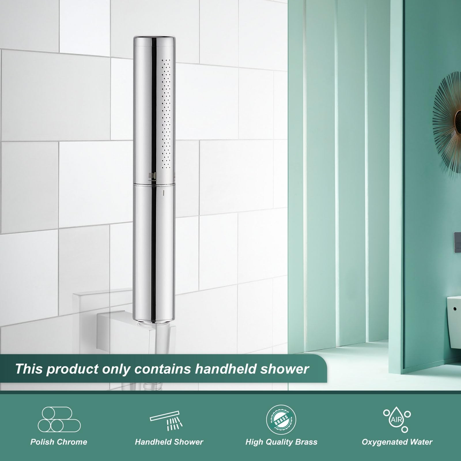 Hand Held Shower Wand, High Pressure Dual Function, Polished Chrome - Spa-like