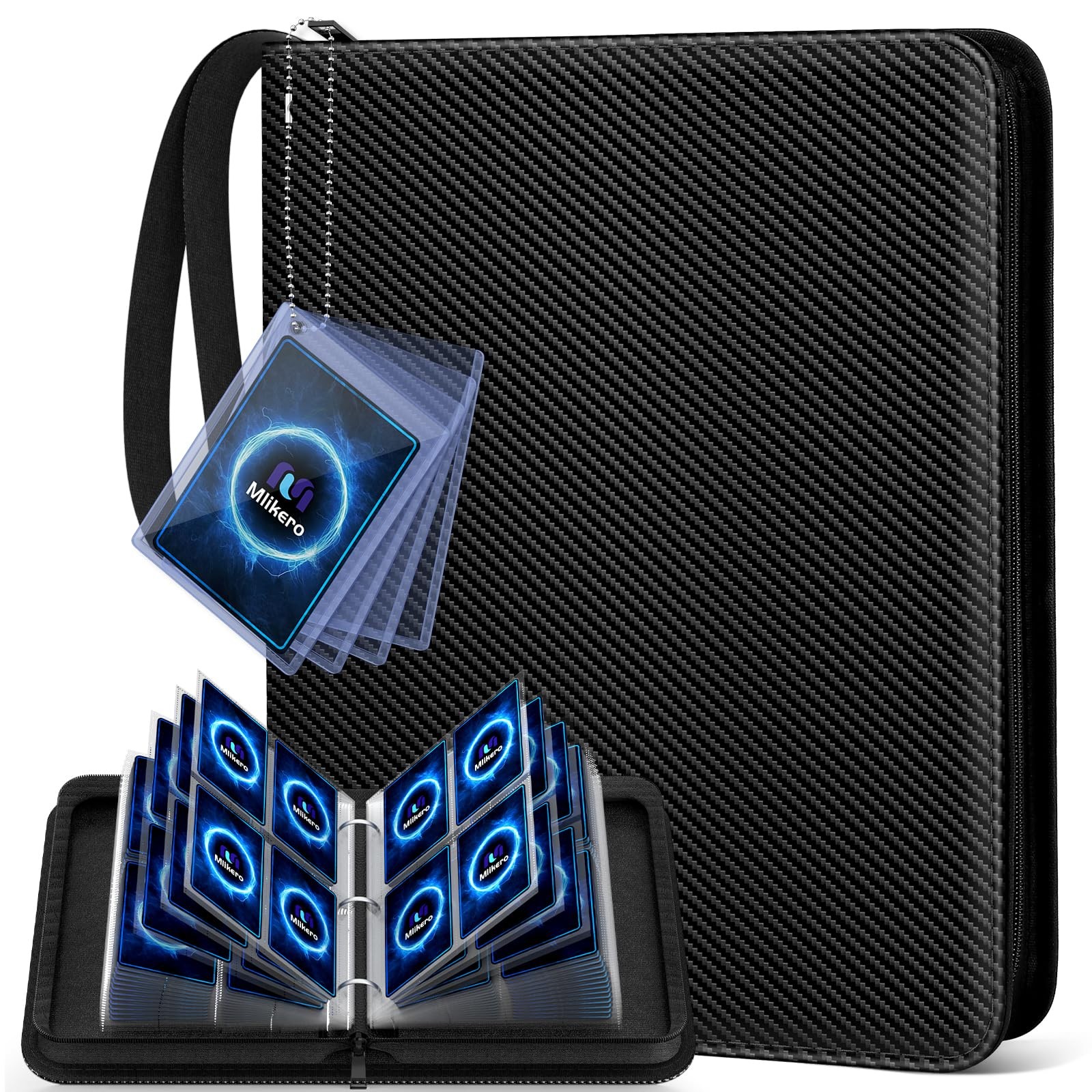 4 Pocket Trading Card Binder with Card Display Design, 440 Double Sided Pockets