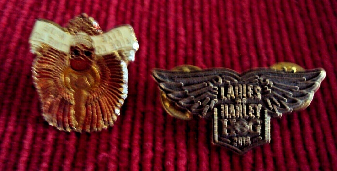 Lot of 2 Collectable Jacket Pin brooch's 1 Harley Davison and 1 Live to ride #60