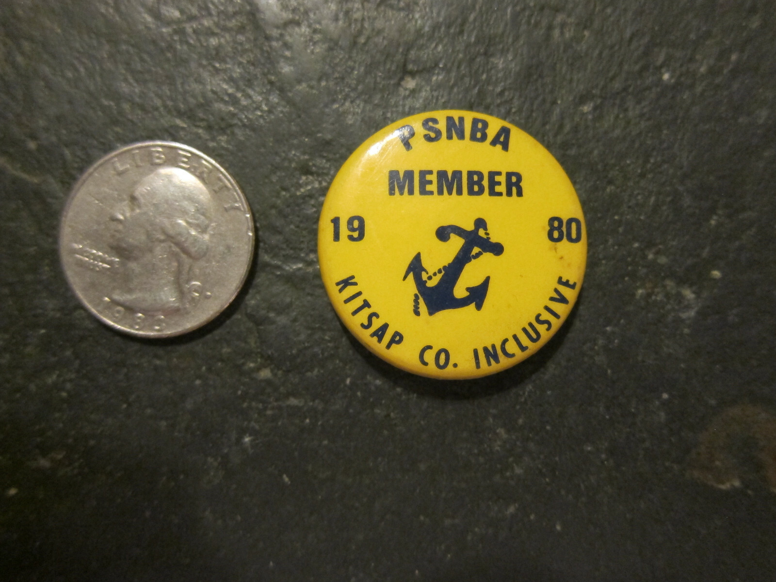 Puget Sound Naval Base Shipyard Bremerton PSNBA 1980 Kitsap County Pin Button