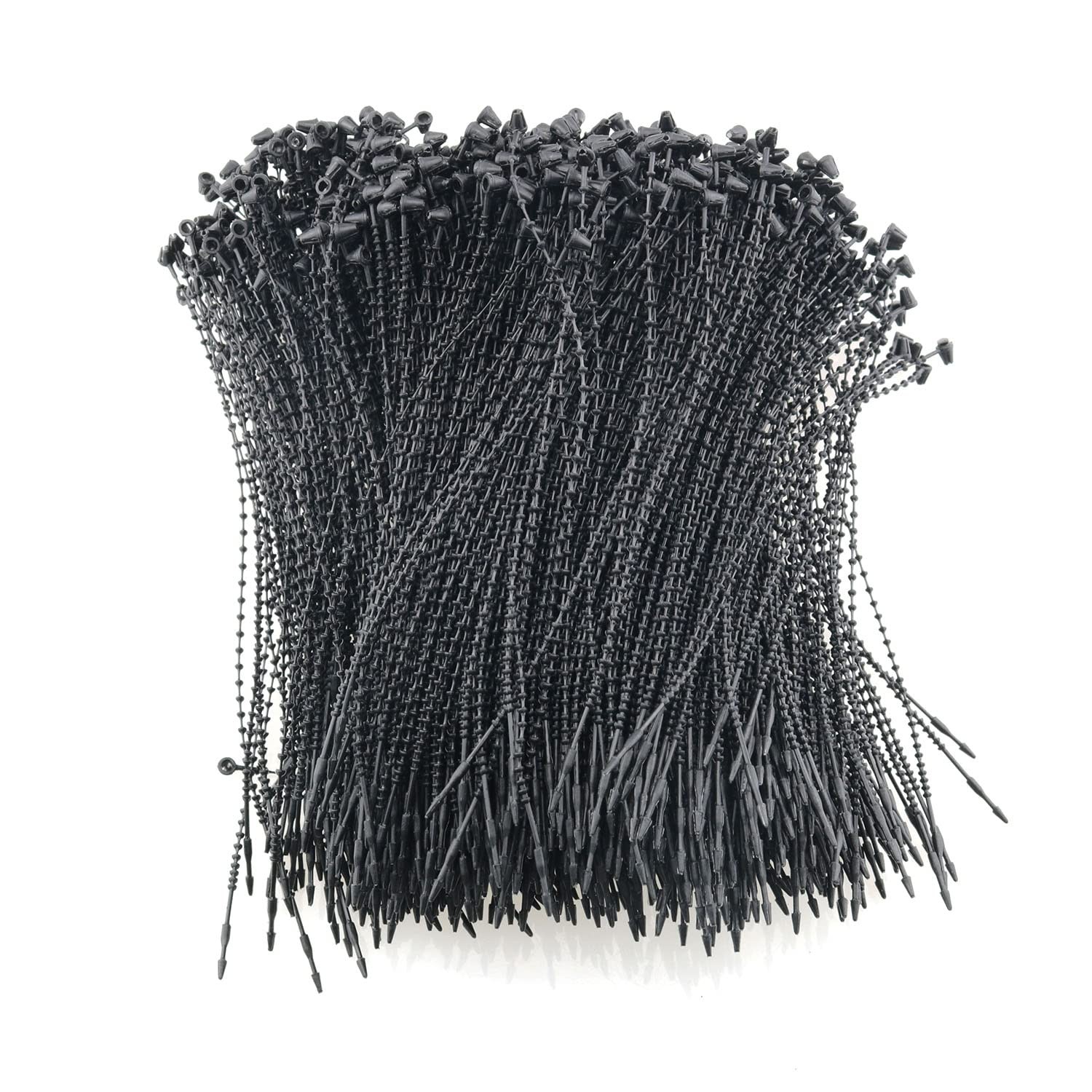 TAODAN Snap Lock Pin 1000pcs 5Inch Black Plastic Adjustable Beaded Tie