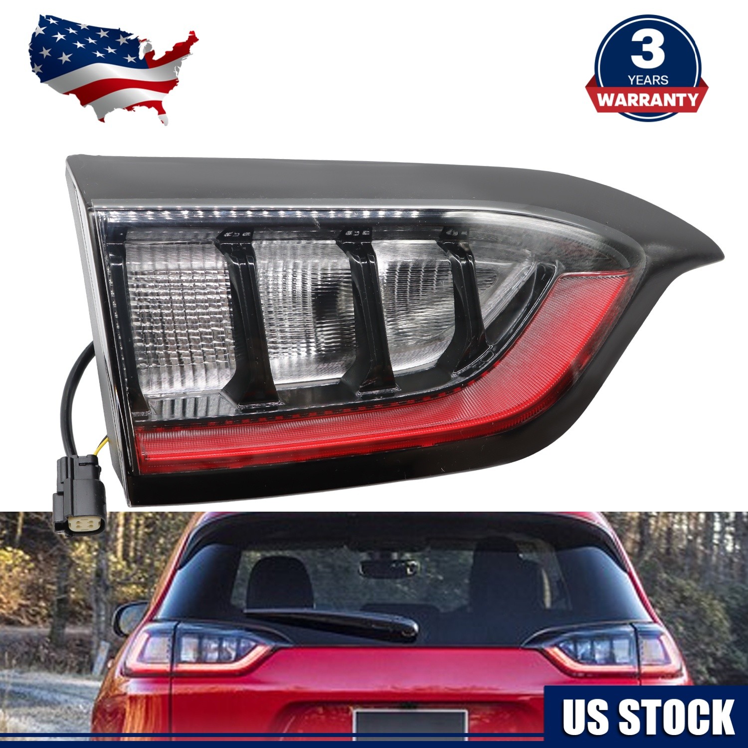 LED Inner Tail Light For 2019-2023 Jeep Cherokee Latitude Brake Lamp Driver Left