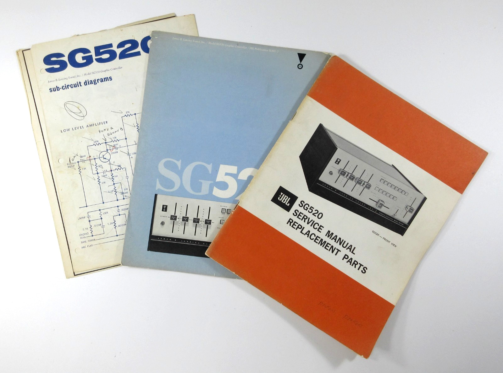 JBL SG520 Service Manual Preamplifier Graphic Controller Circuit Diagrams 1968