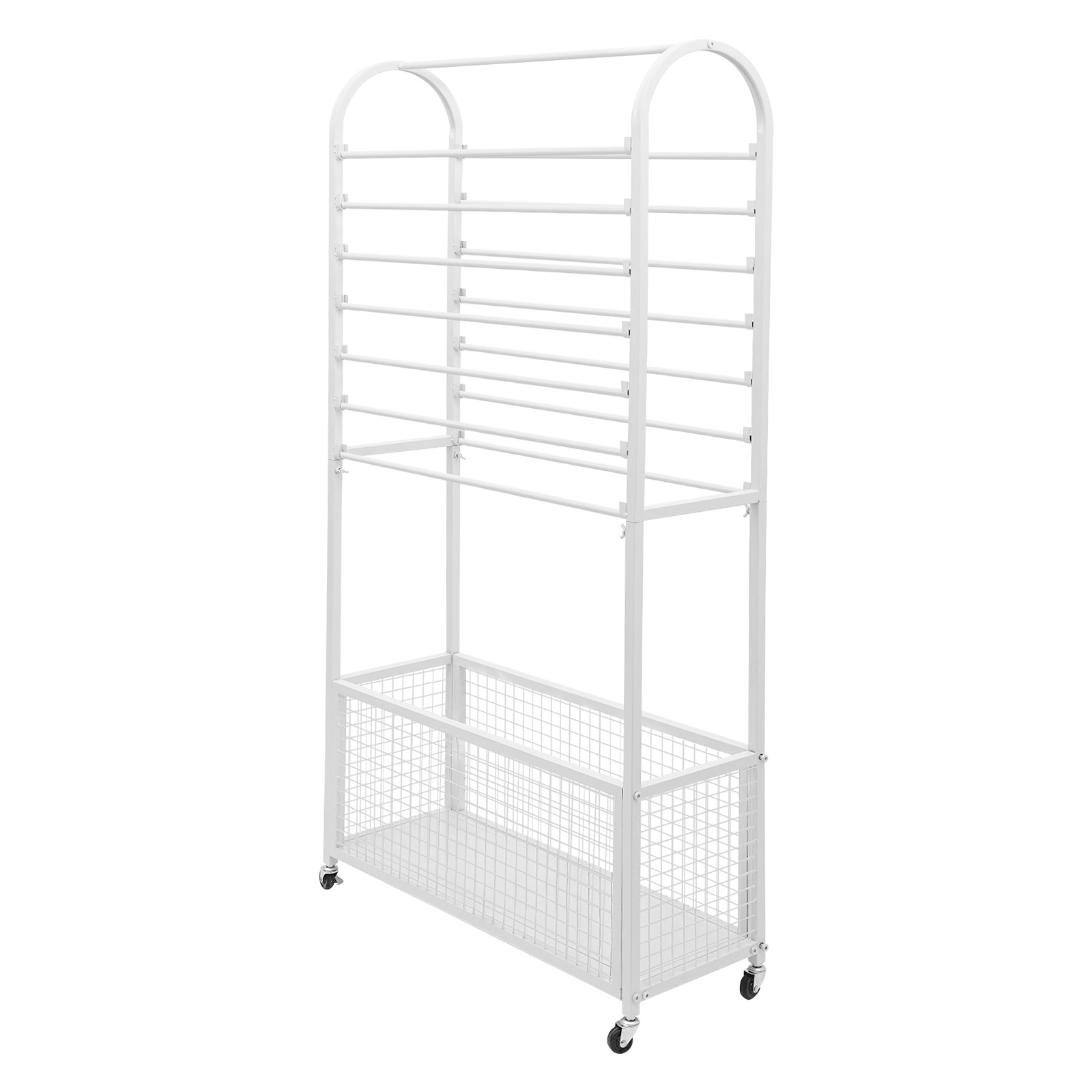 Double-Sided Ribbon Holder, White Ribbon Organizer, Ribbon Storage Display Rack