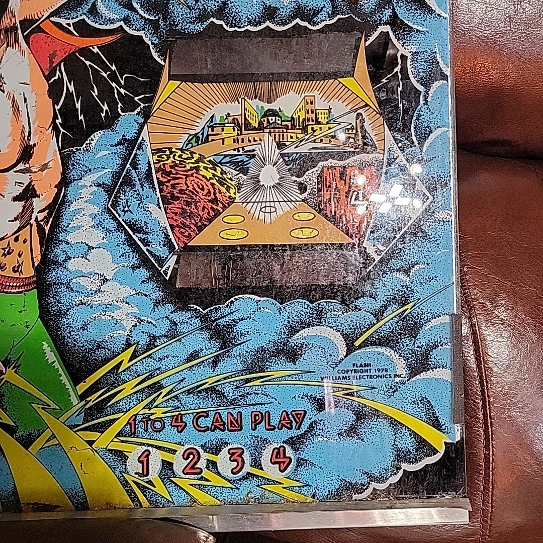 Williams Flash Pinball Machine Game Backglass ORIGINAL