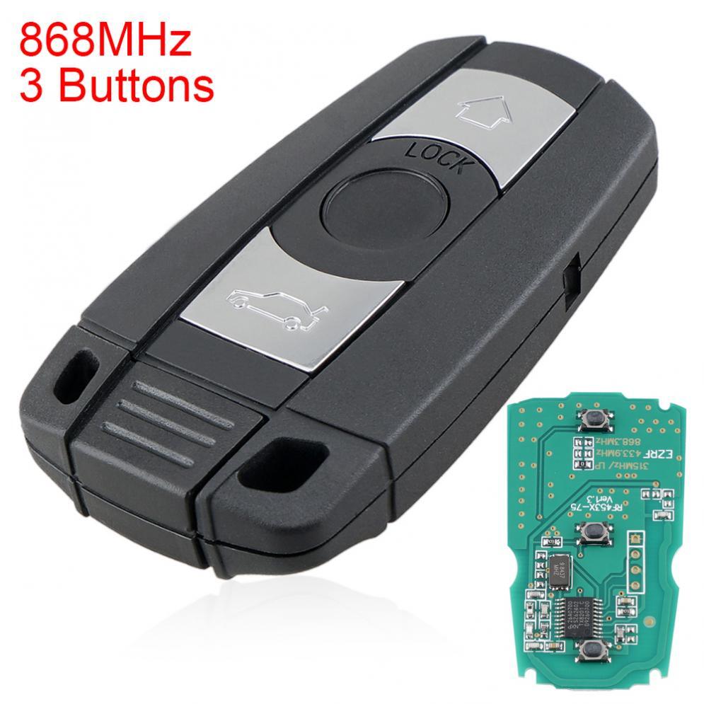 Fit for BMW 1 3 5 6 7 Series X5 X6 Smart Remote Car Key Fob PCF7945 Chip 868MHz