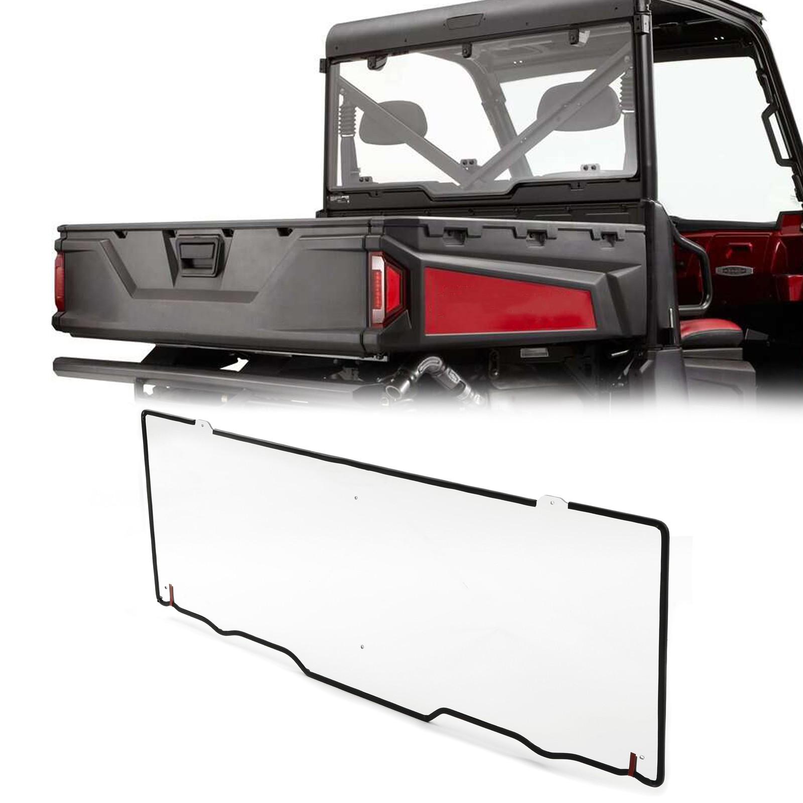 For Polaris Ranger Full Size XP 900/1000 Crew Rear Windshield Window 2013-2021