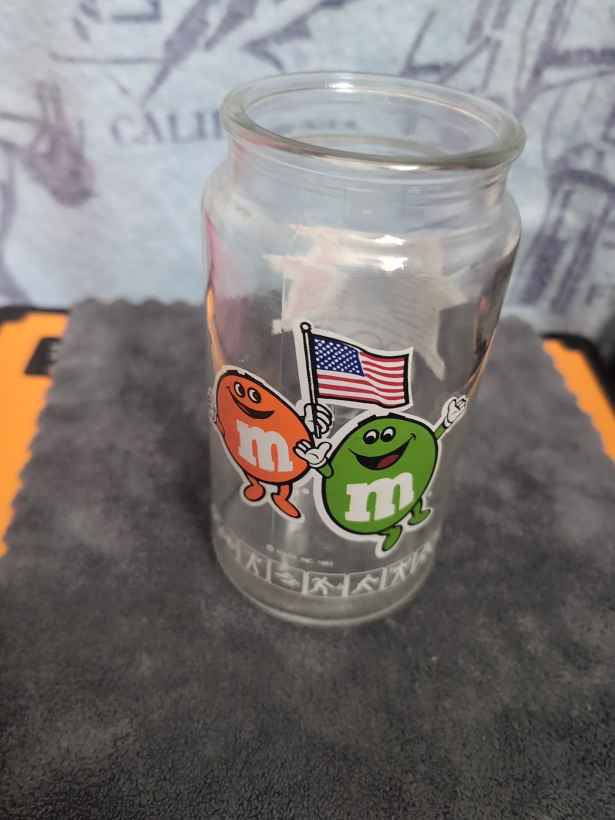 1984 Olympics Games XXIII M&Ms Candy Glass Jar Container Vintage Los Angeles USA