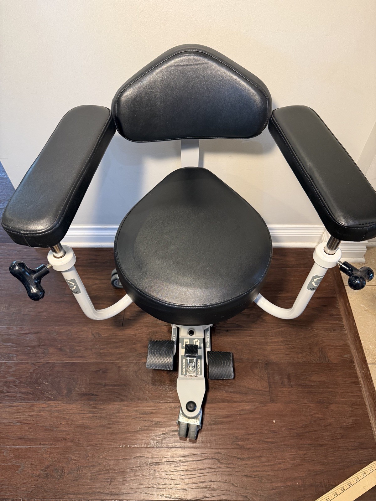 Stryker 830 SurgiStool II Surgeon Stool w/ Adjustable Back and Armrests