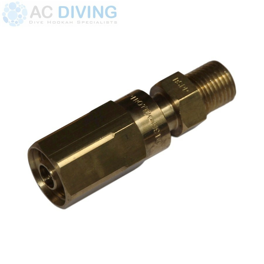 Spirotek Hose End for 10mm Barfell Divers Hose (Male ¼" BSPP Parallel Thread)