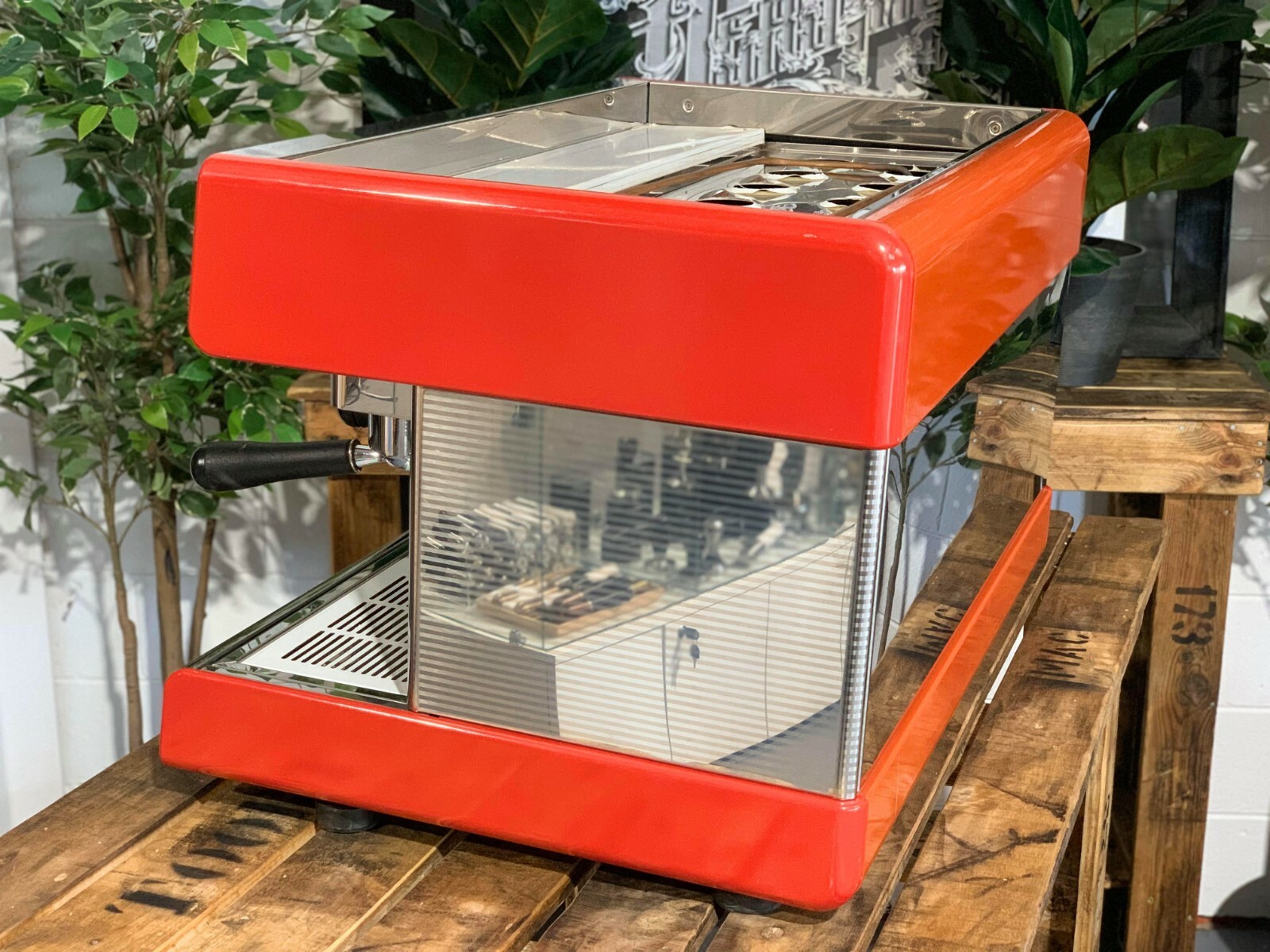 NUOVA SIMONELLI PROGRAM SEMI AUTOMATIC 2 GROUP RED ESPRESSO COFFEE MACHINE CAFE