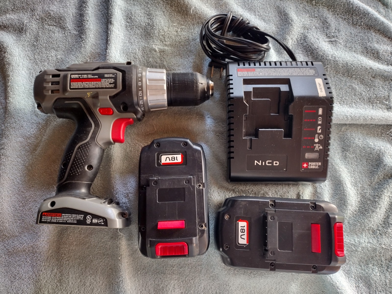 PORTER-CABLE PC1800D 18V Drill /Driver with Battery & Charger Set- read!