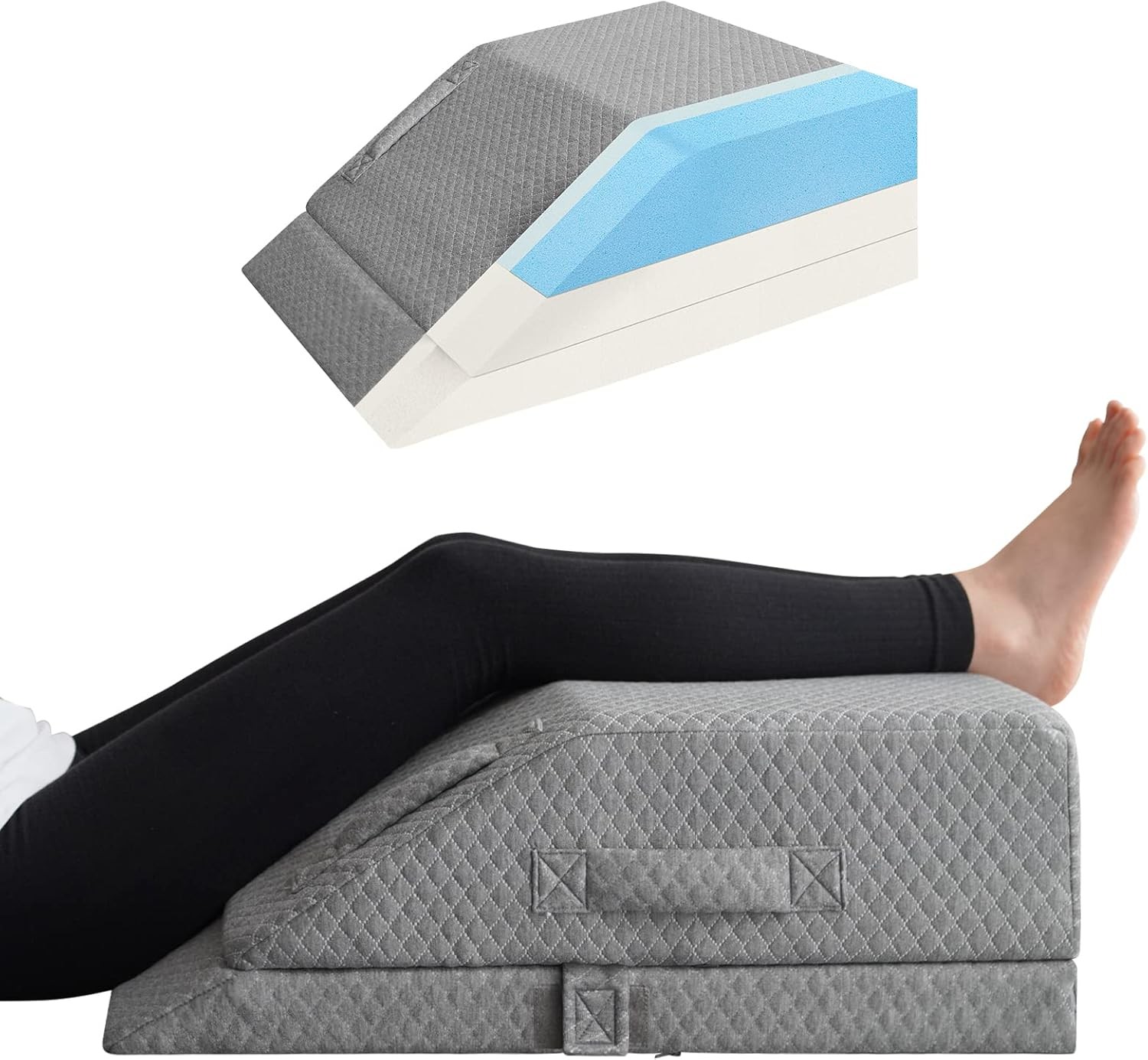 Adjustable Leg Elevation Pillows Swelling Cooling Gel Memory Foam Wedge Pillows